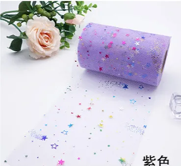 Purple 6 см 25 ярдов ручной DIY лук Красочные Метеор из пряжи и тюля рулон Метеор сетки в рулонах из стеклянного волокна аксессуары Головные уборы повязка на голову из сетчатой пряжи купальный костюм надпись «Bride Tribe» - Цвет: Purple