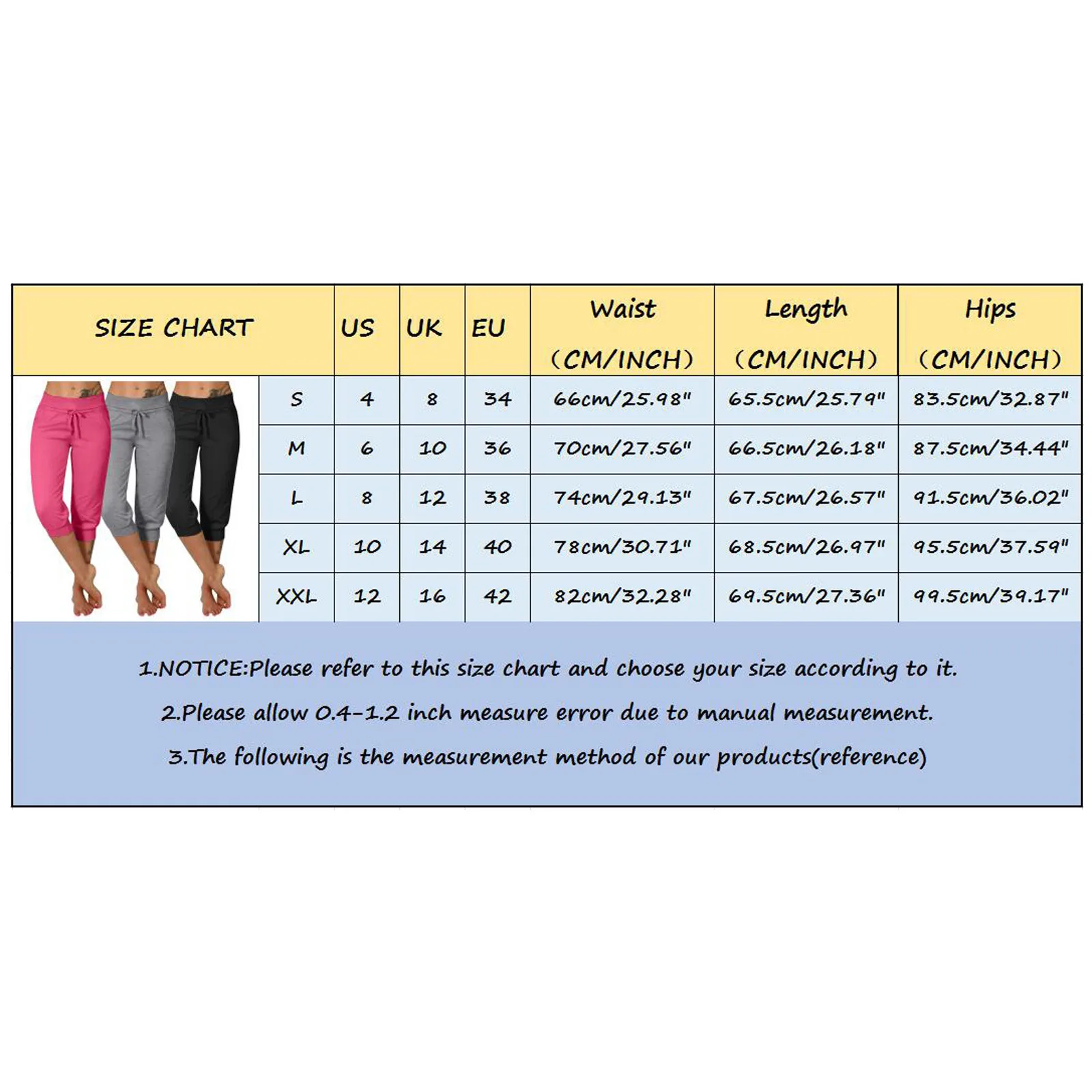 

TELOTUNY Women's High Waist Elastic Jogger Casual Chino Solid Drawstring Trousers Female Baggy Loose Trouser Short Pants