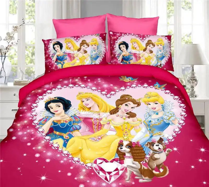 

3D Blue Frozen Elsa and Anna Bedding for Kids Bedroom Decoration Twin Quilt Duvet Cover Set Single Bed Sheet Girls Home Children