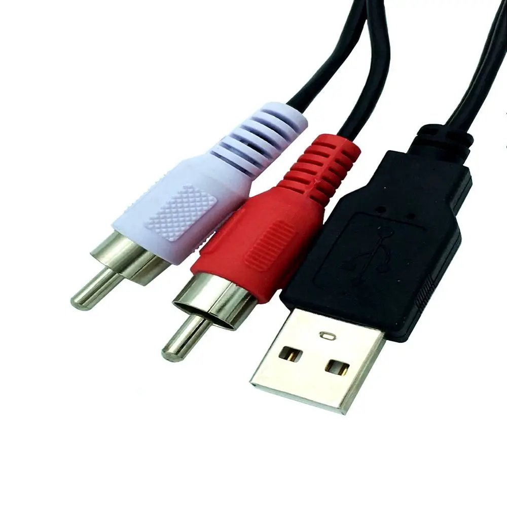 Кабель USB A Male-2 RCA Phono AV адаптер для ПК ТВ Aux аудио и видео 1 5 м | Электроника