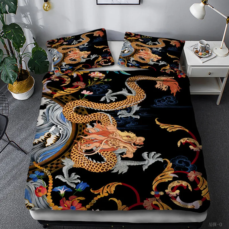 

Eagle And Flowers Bedding Set Aniaml Comforter Duvet Cover Pillowcases European Style Luxury Bed Sets Decor Bedclothes