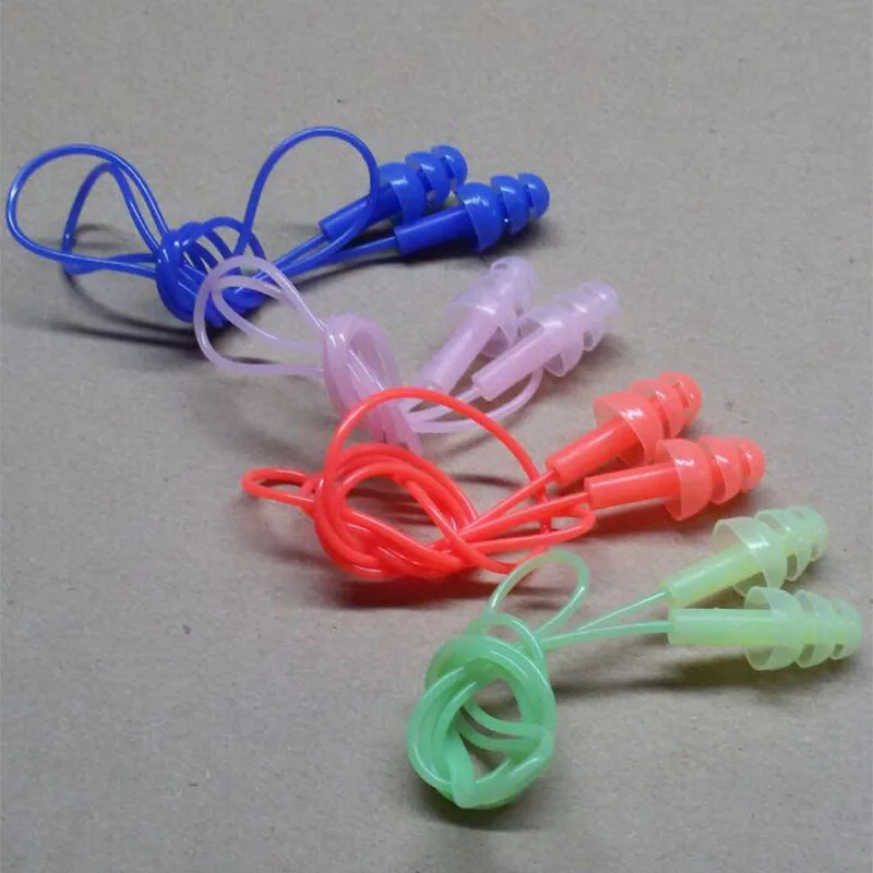 Kids Children Swimming Earplugs with Cord Waterproof Soft Silicone Water Swim Sports Diving Set Nose Clip Ear Plug Earplug Tool