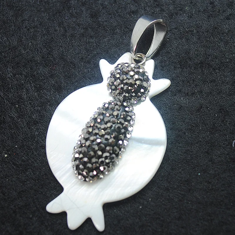 Подвески в виде ракушки из перламутра свободные бусины стразы новинка резьба 30x40