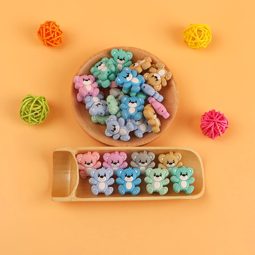 

Kovict 50/100/200pcs BPA Free Animal Silicone Baby Teething Necklace Toy Food Grade Silicone Cartoon Nursing Tiny Rod