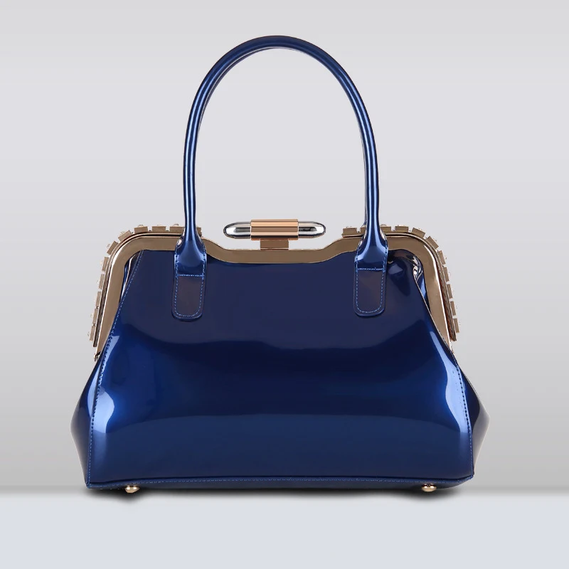 

Dinner Bag Handbags for Women Luxurious Designer PU Patent Leather Boston Bag Fashion Large Capacity Female Party Shoulder Bags