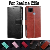 case for realme c25s cover etui flip wallet stand leather book funda on realme rmx3195 c 25s c25 s case magnetic card shell bag