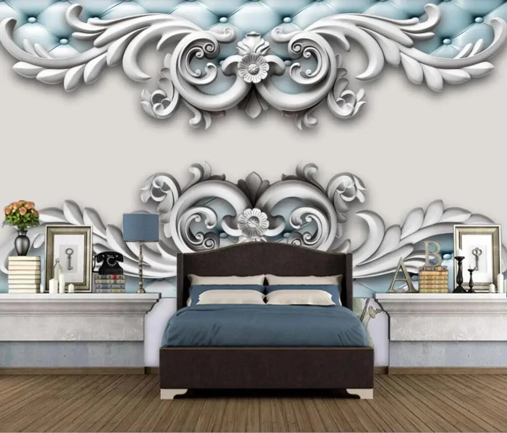 3d-фотообои на заказ Настенные обои в современном скандинавском стиле рельефный