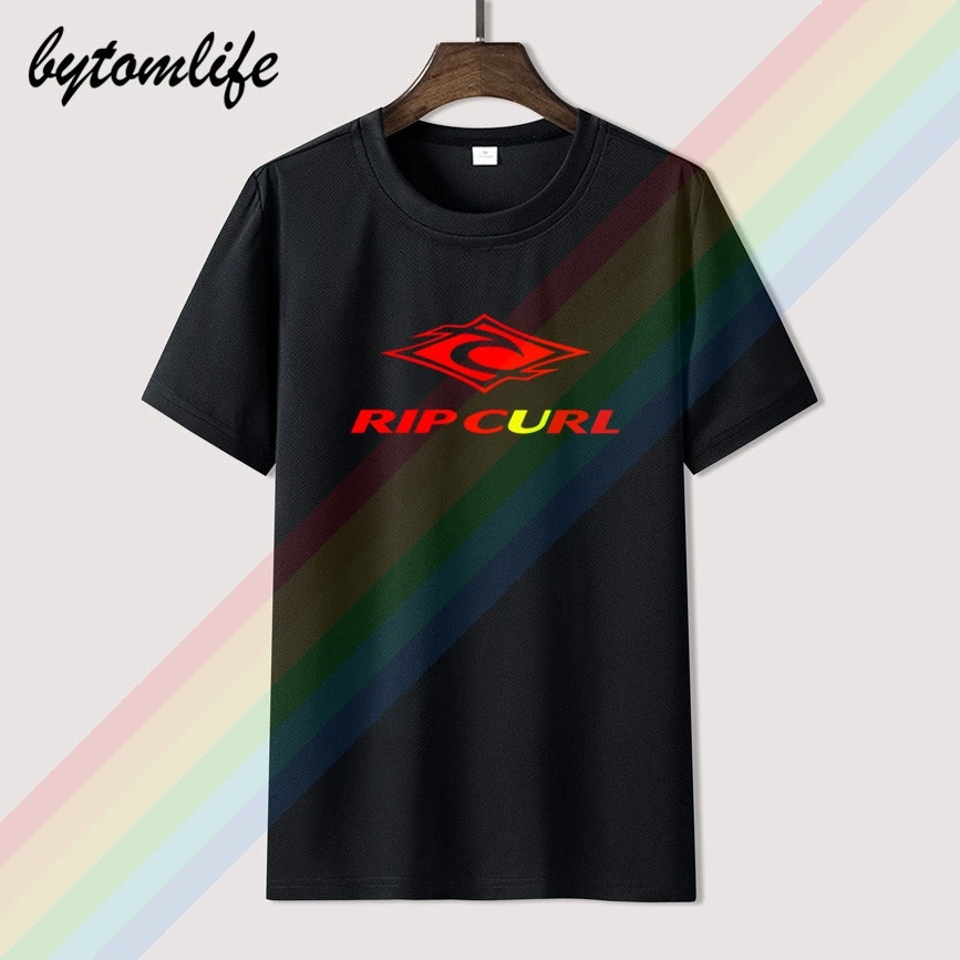 

Rip Fashion Graphics Curl Red Yellow Logo T Shirt For Men Limitied Edition Unisex Brand T-shirt Cotton Amazing Short Sleeve Tops