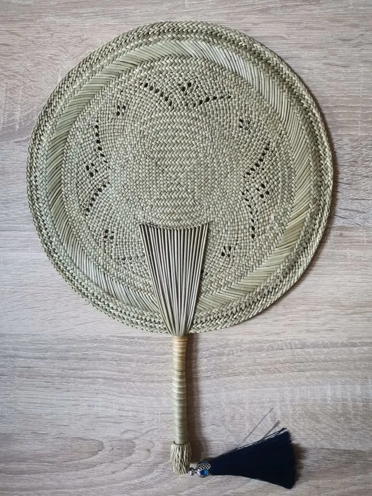 

Fan Chinese Style Classical Handmade Fan Hanfu Ancient Style Hand-Cranked Cool Baby Mosquito Repellent Traditional Straw Woven