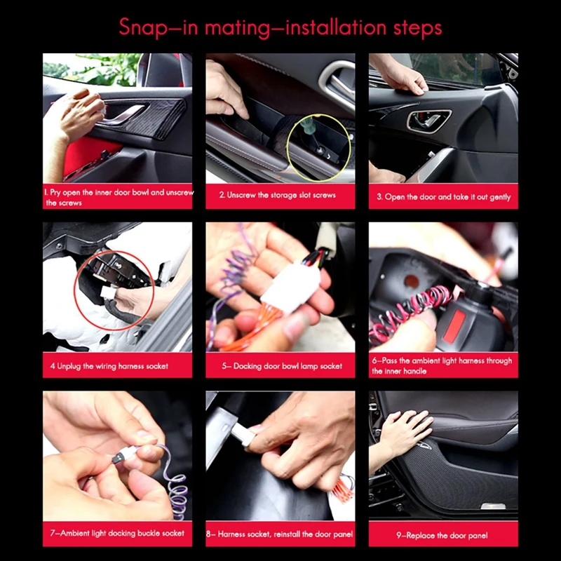 

Car LED Door Bowl Armrest Atmosphere Light Door Bowl Handle Frame Light for Mazda 3 Axela 2017-2019