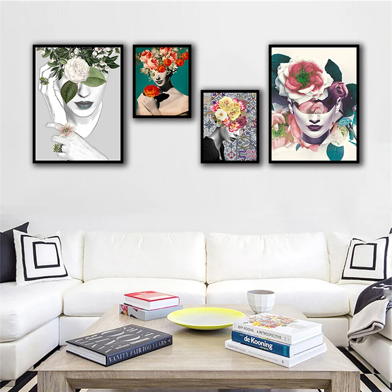 Украшение плакат для девочек комната картины красота цветок женщина