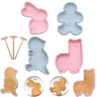 Силиконовая форма для торта 6 дюймов, антипригарная силиконовая форма сделай сам в форме динозавра, форма для маффины желе, пудинга с 3 маленькими деревянными молотками