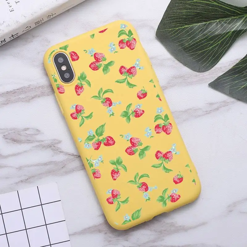 

Pink strawberry fruit food Phone Case Candy Color for iPhone 6 7 8 11 12 s mini pro X XS XR MAX Plus