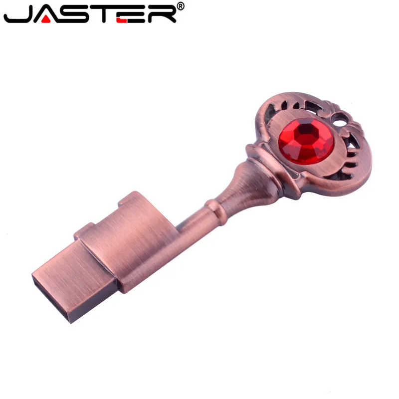 JASTER модный металлический Алмазный ключ в форме сердца usb флеш накопитель Флешка 4