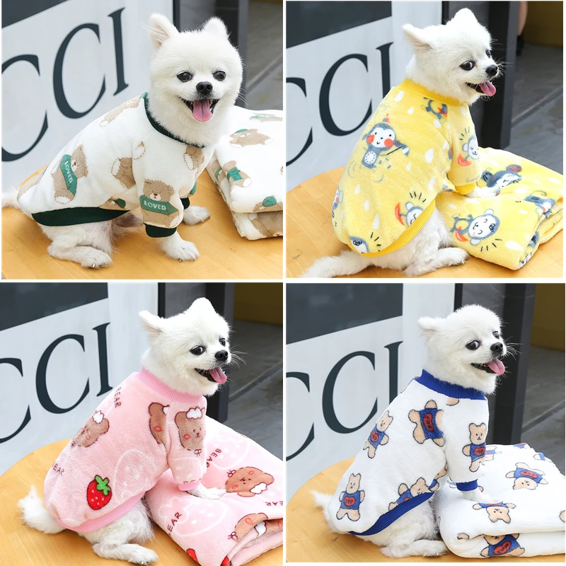 

New Winter Pet Dog Clothes Warm Fleece Clothing Christmas for Small Dogs Cat ShirtJacket French Bulldog Chihuahua Pet Overalls
