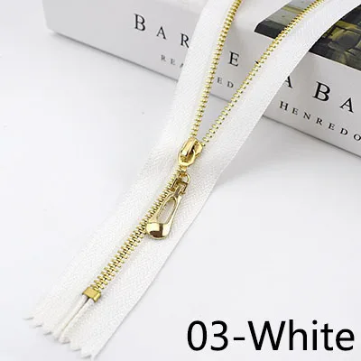 03-White Meetee 10/20 штук 20/30 см 3# металлическая молния с закрытым концом Автоматическая блокировка язычок молнии голова Декор DIY сумка кошелек швейной по индивидуальному заказу аксессуар - Цвет: 03-White
