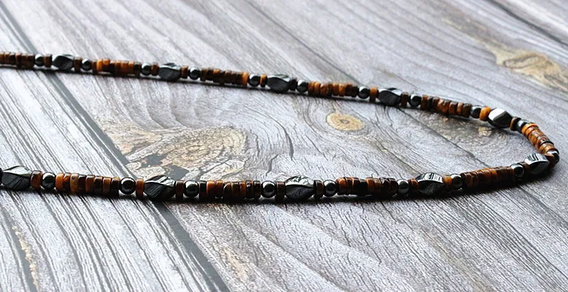 Мужские камни в виде тигрового глаза с гематитовыми племенными ювелирными