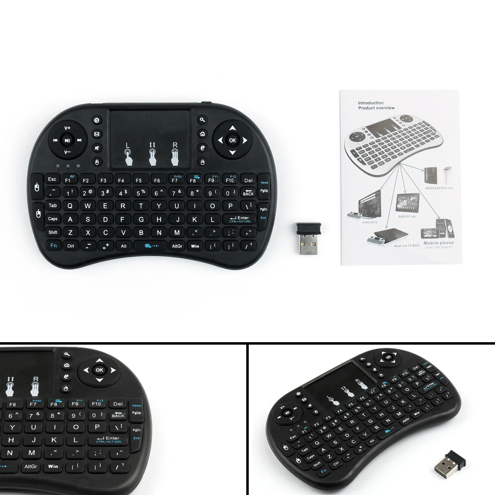 2 4G мини беспроводная клавиатура сенсорная панель Летающая воздушная мышь Raspberry PI