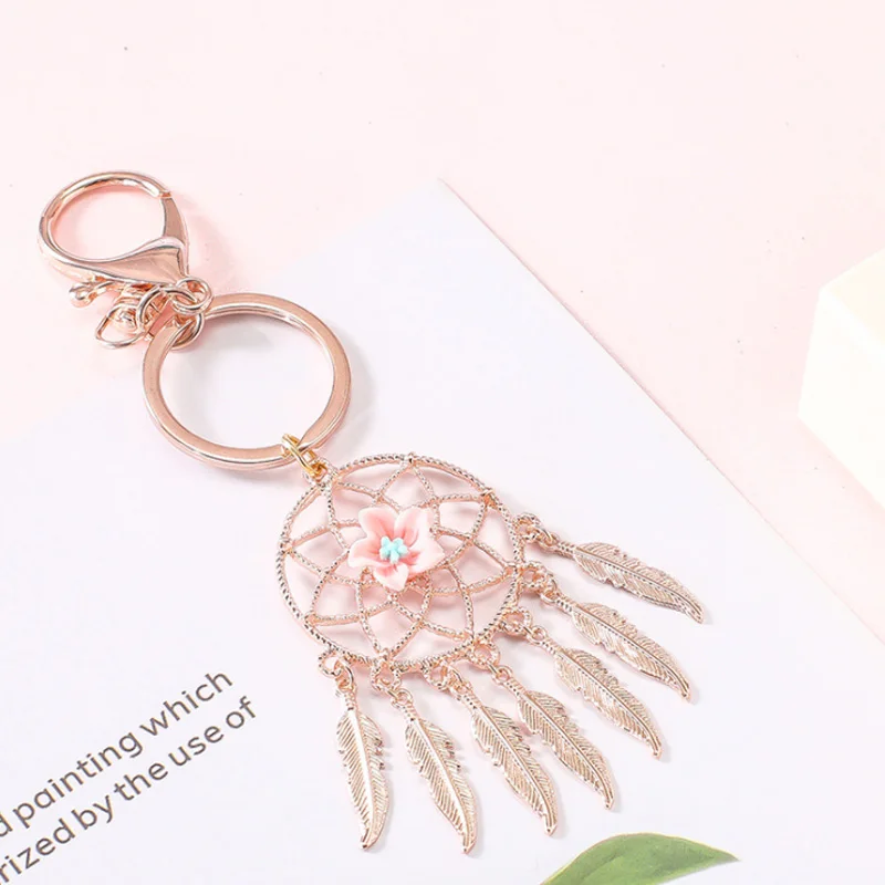 Маленький металлический брелок в виде сердца для девочек корейский Ловец снов