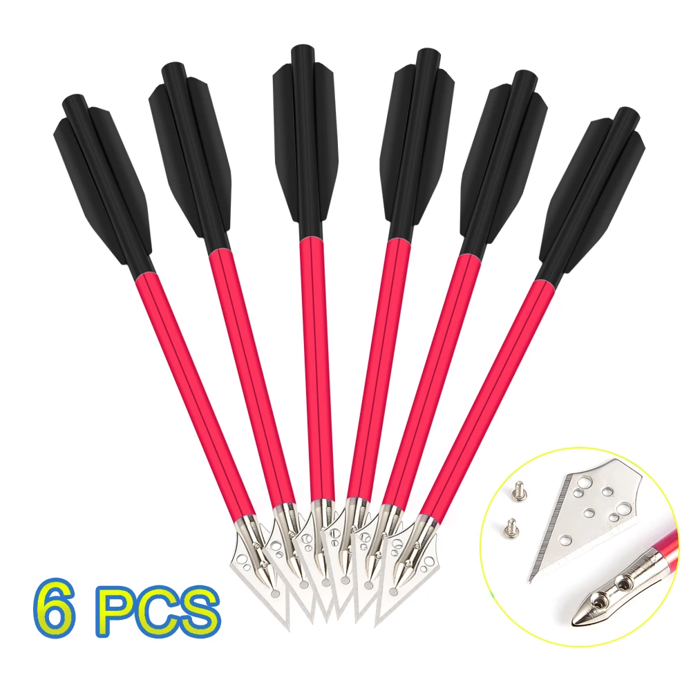 

6/12/18/24 шт. короткая алюминиевая стрела диаметром 6 мм Красная стрела для блочного/рекурсивного лука стрельба из лука охота