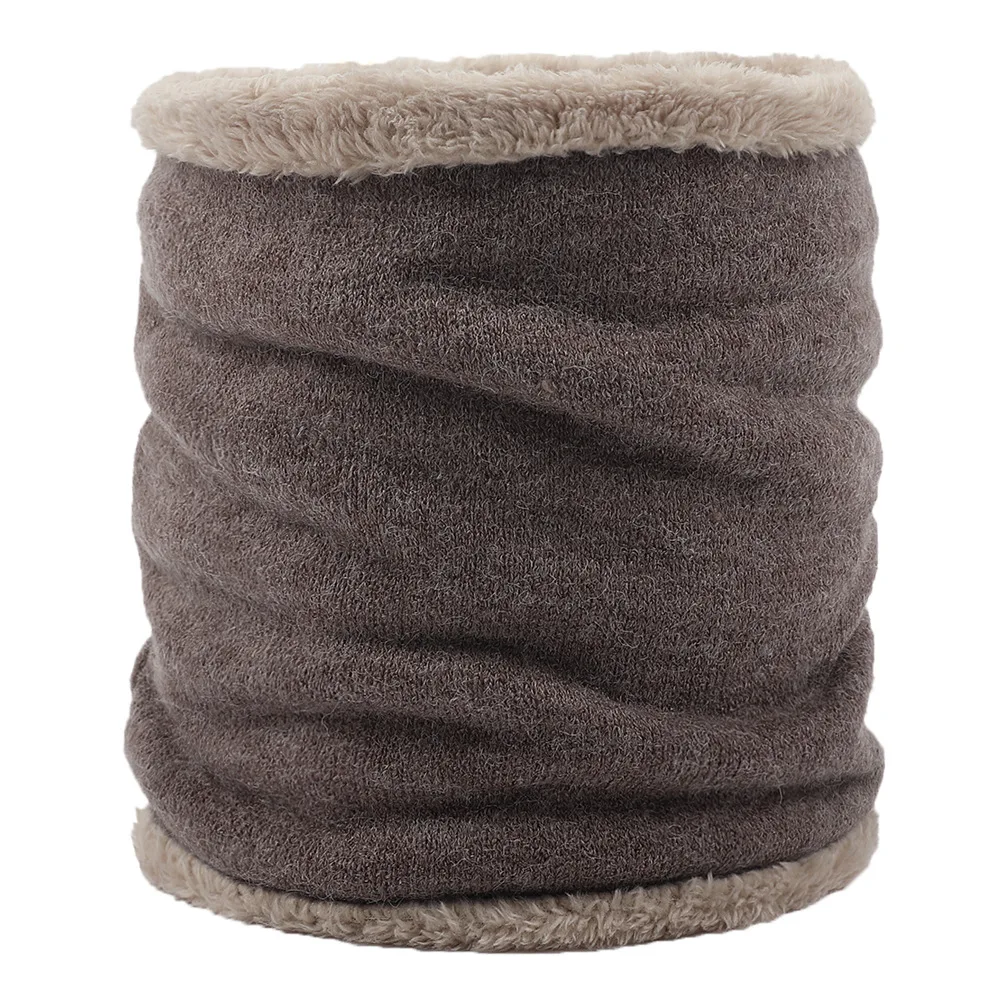 Меховой воротник мужской теплый вязаный шейный двухслойный толстый шарф с