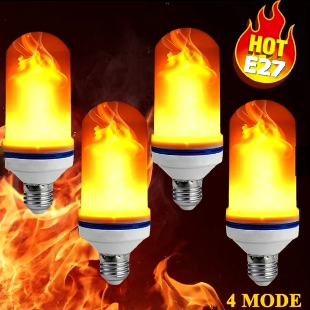 

LED E27 Flame Bulb E14 Lamp Corn Bulb Flickering LED Light Dynamic Flame Effect Decorative Light Home Atmosphere Lighting Decor