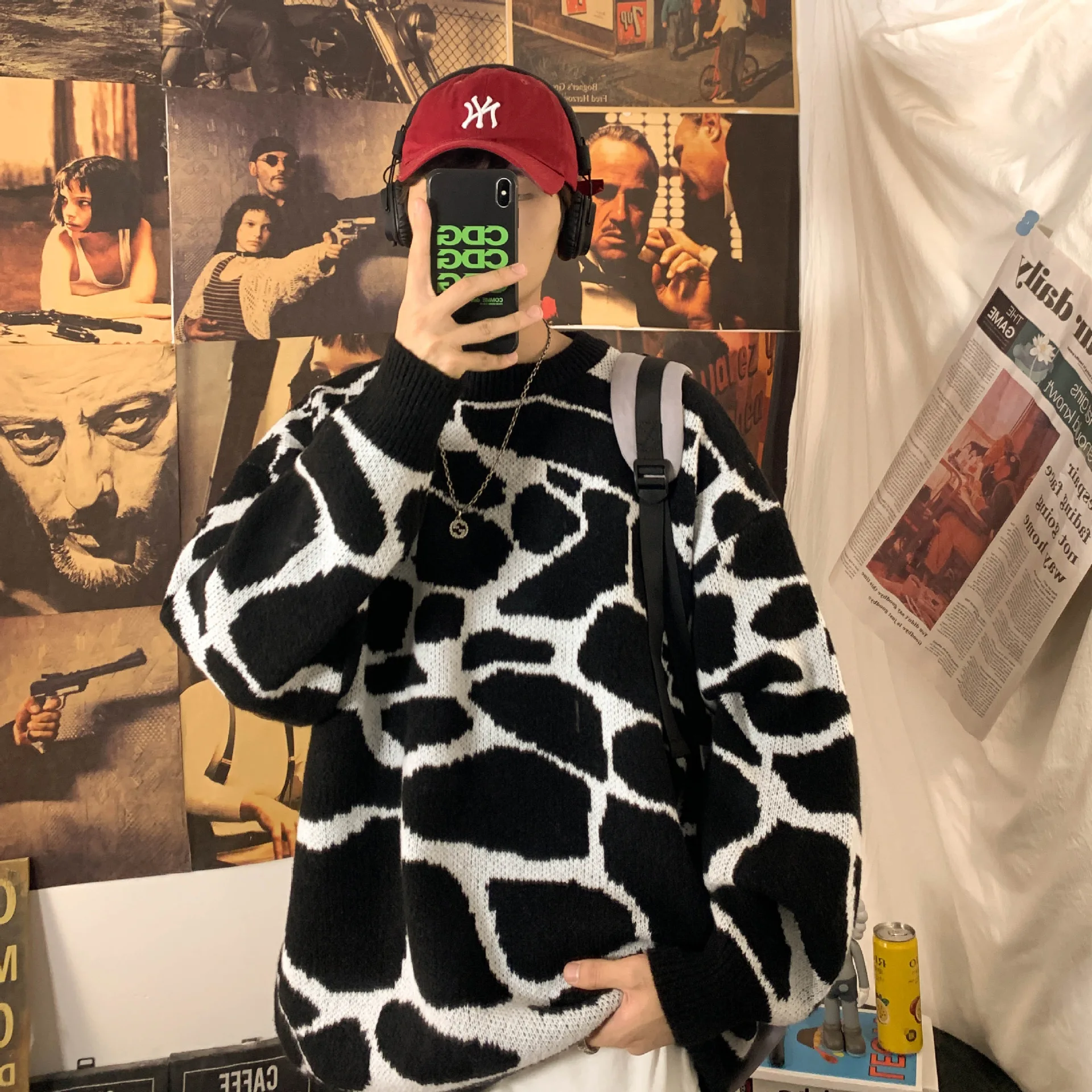 Новинка 2021 осенне-зимние Молодежные свитера Свободный Полосатый пуловер для