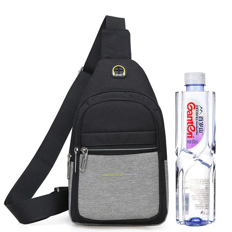 

2021 New Crossbody Canvas Men's Chest Sling Bag Fashion Large-Capacity Backpack Shoulder Multifunctional Sports Messenger Bag