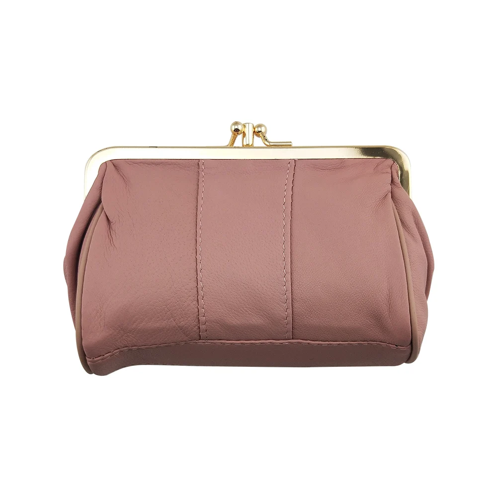 pink018 NICOLE& CO женский кошелек для монет из натуральной кожи держатель для карт кошелек с металлической рамкой кошелек для девочек маленький мешок для монет - Цвет: pink018