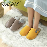 winter couple home cotton shoes comfy plush flat home slippers for women and men indoor corduroy slip on womens slippers