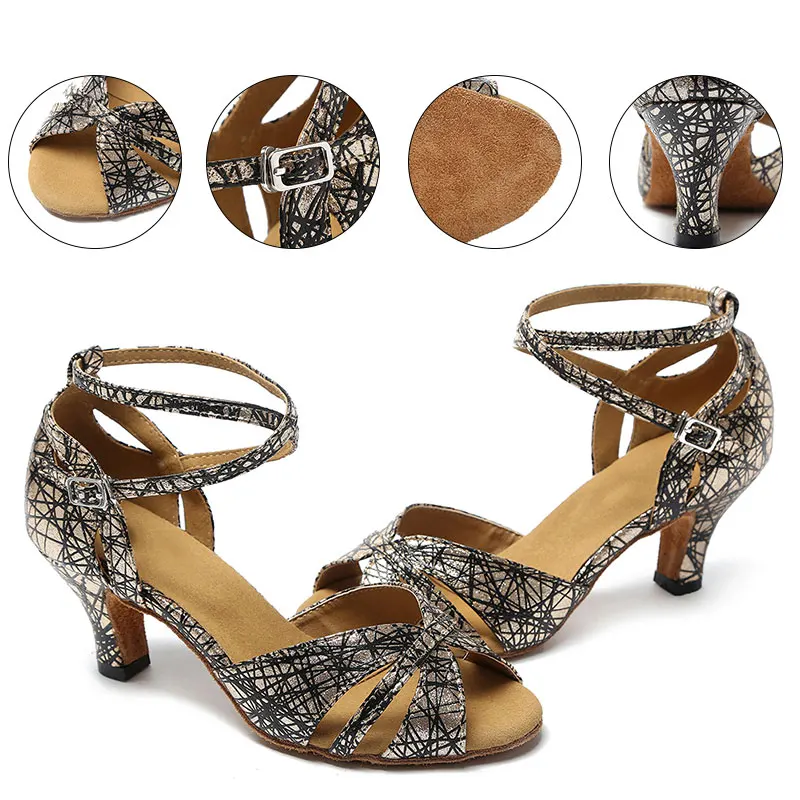 Hipposeus New Dance Shoes Women Ballroom Latin Girls Modern Salsa Dancing Shoes Female Tango Soft Sole Party Dance-Shoes Sandals
