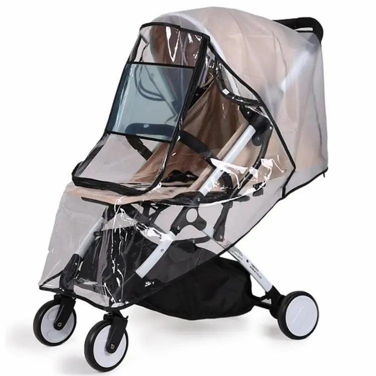 Stroller Accessories Waterproof Rain Cover Transparent Wind Dust Shield Zipper Open For Baby Strollers Pushchairs Raincoat