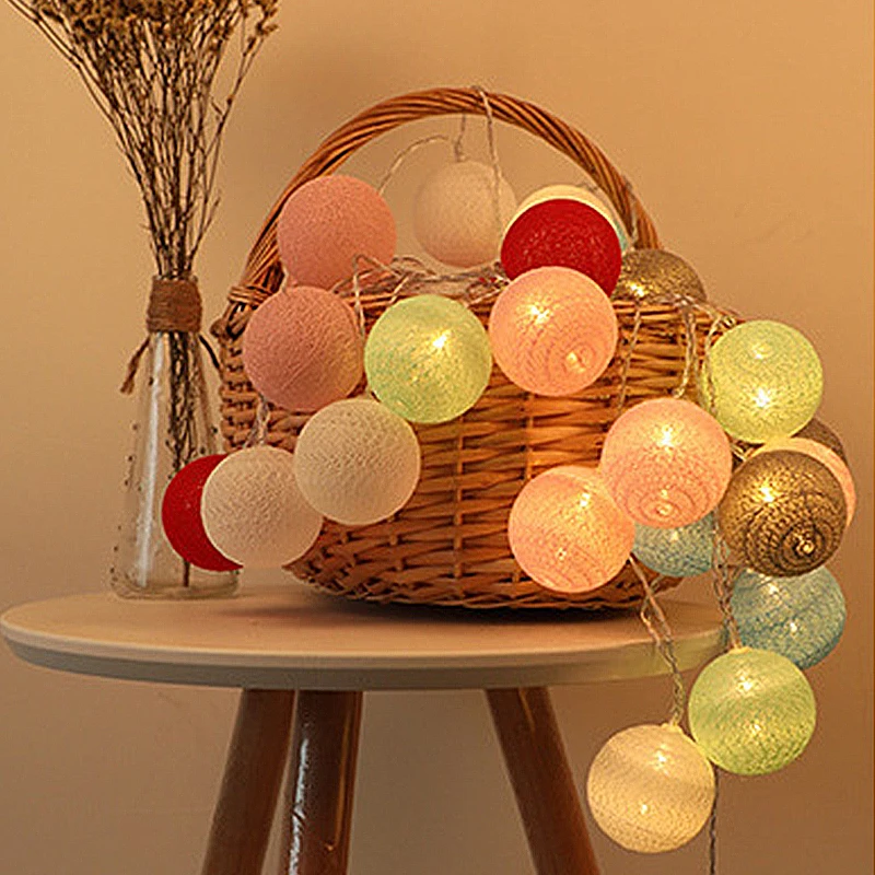 

Led string lights battery outdoor christmas lights party lamp Cotton Ball wedding holiday lights decoration for your bedroom