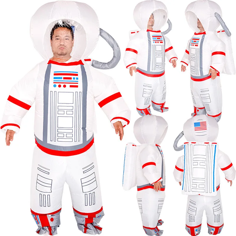 

Новые надувные костюмы, белая одежда для космонавта, Хэллоуин, Рождество, косплей, костюм астронавта, вечерние платья, комбинезон для взросл...