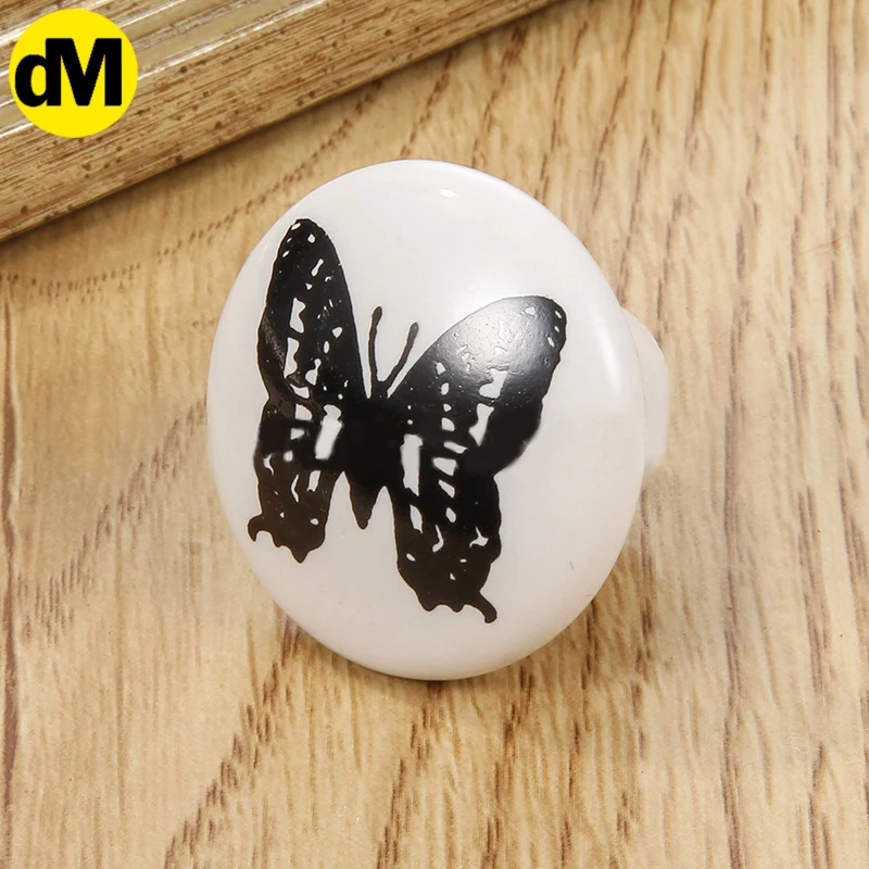 

DM 10pcs/Set American Clock Style Drawer Knob Ceramic Single Hole Furniture Handle Home Furniture Hardware Kits Cupboard Handles