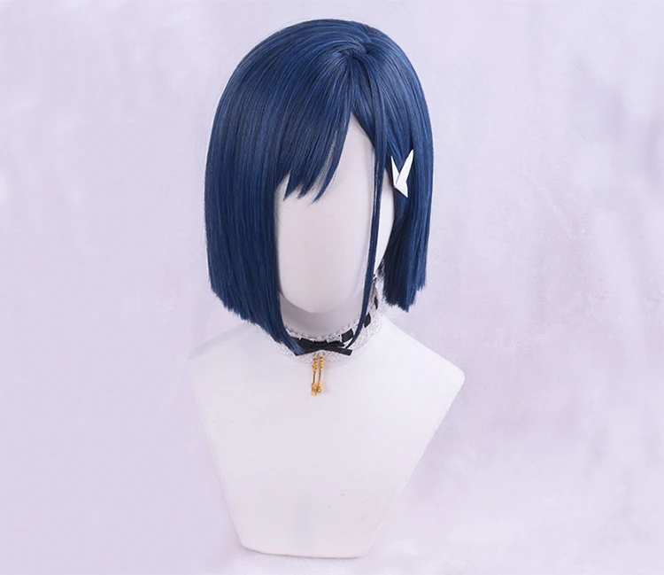 Синий короткий Косплей для ролевых игр термостойкие синтетические волосы