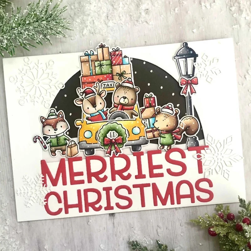 

Panalisacraft Merry Christmas Frame Metal Cutting Dies Stencils for DIY Scrapbooking/album Decorative Embossing DIY Paper Cards