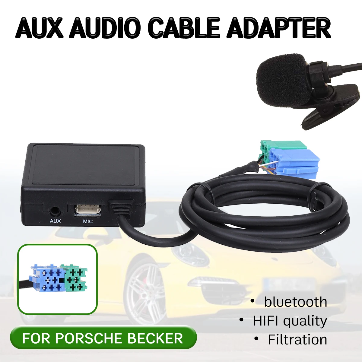

Bluetooth Aux приемник кабель с USB, микрофон Hands-free Aux адаптер для Porsche Becker Мексика Traffic Pro DTM