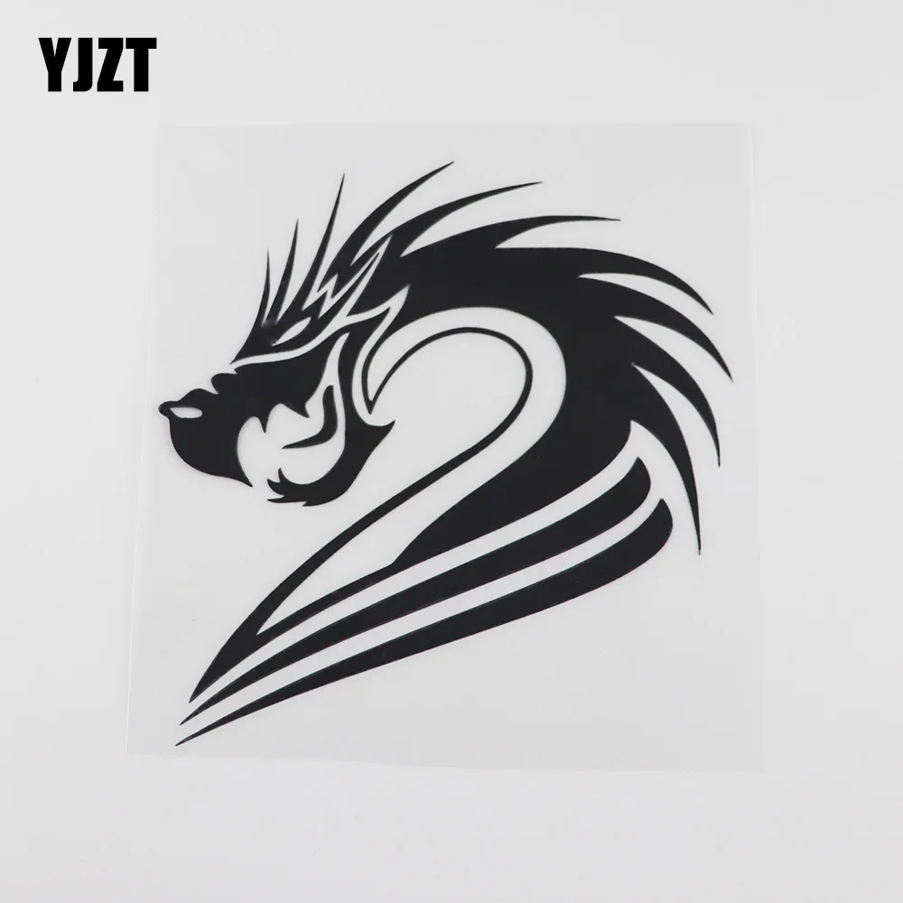 

YJZT, фантастическая мифическая наклейка на автомобиль с изображением китайского дракона, 14, 7 см х 15,3 см, черная/Серебристая Наклейка 13C-0177