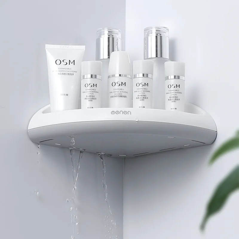 corner shelf bathroom storage bath rack shower organizer wall mounted adhesive shelf kitchen gadgets corner caddy suction cup free global shipping