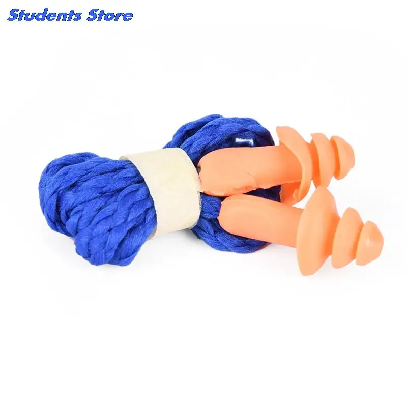 Ear care 10Pcs Soft Silicone Corded Plugs ears Protector Reusable Hearing Protection Noise Reduction Earplugs Earmuff |