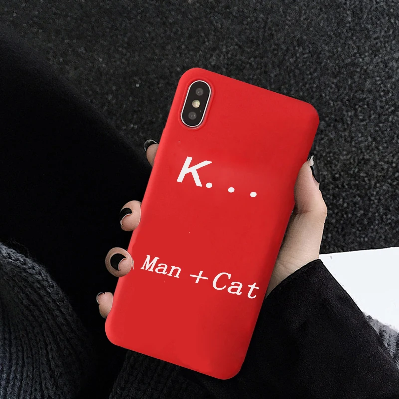 Модный чехол для телефона JAMULAR с буквенным принтом для iPhone X 11 Pro XS MAX X XR 7 6 6s 8 Plus, Матовая Мягкая задняя крышка из ТПУ с изображением кота, чехол