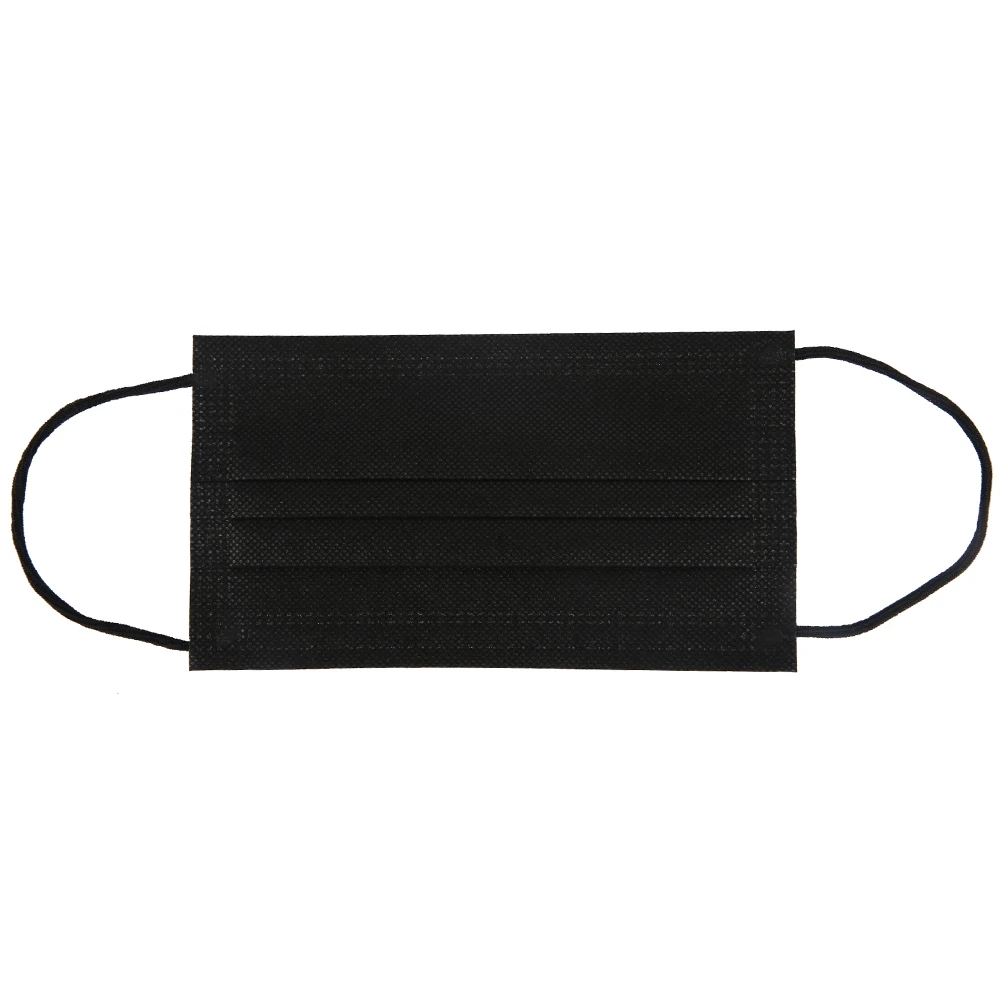 

50/100pcs Black Disposable Face Mask 3 Layer Ply Filter Mask Mouth Face Mask Filter Safe Breathable Adult Protective Mouth Masks
