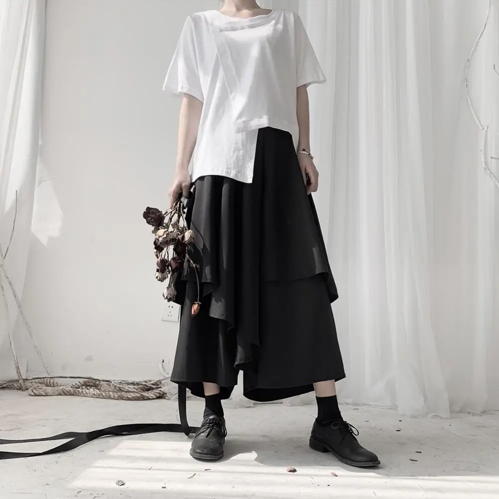 Платье в стиле темного Ямамото юбка свободные брюки нишевой дизайн