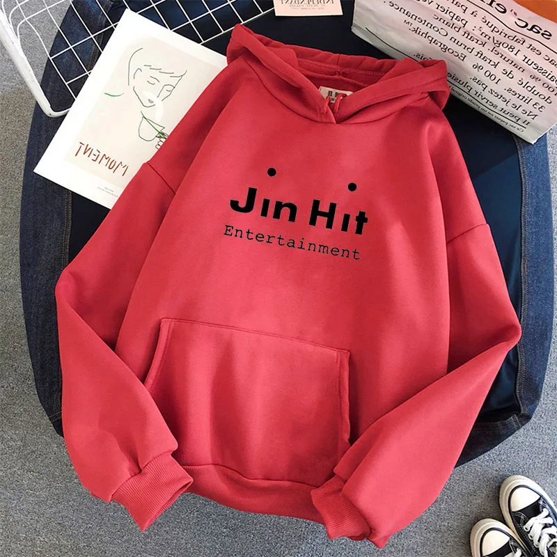 

Jinhit Entertainment Winter Hoodie Loose Sweater Ladies Harajuku Kawaii Letter Long Sleeve Pullover Oversized Hoodie Women