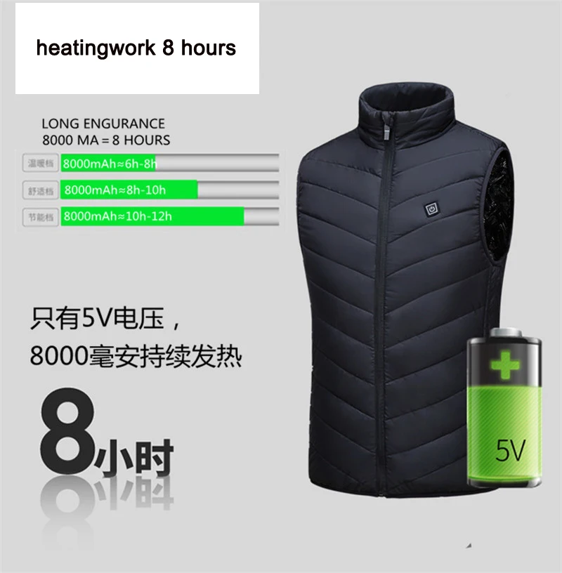 Куртка с подогревом USB для мужчин и женщин теплое пальто электроподогревом