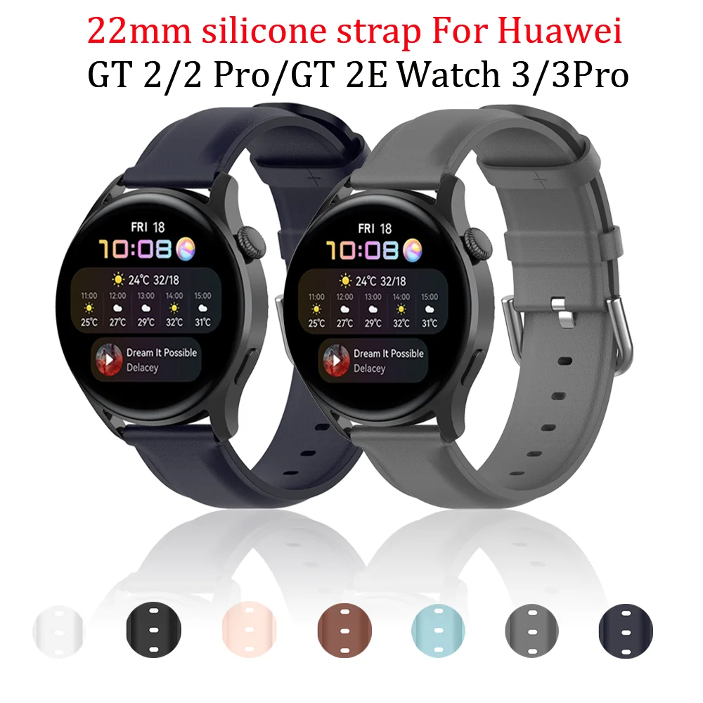 

Ремешок для умных часов Huawei Watch 3/3Pro/GT2 Pro, кожаный, 22 мм