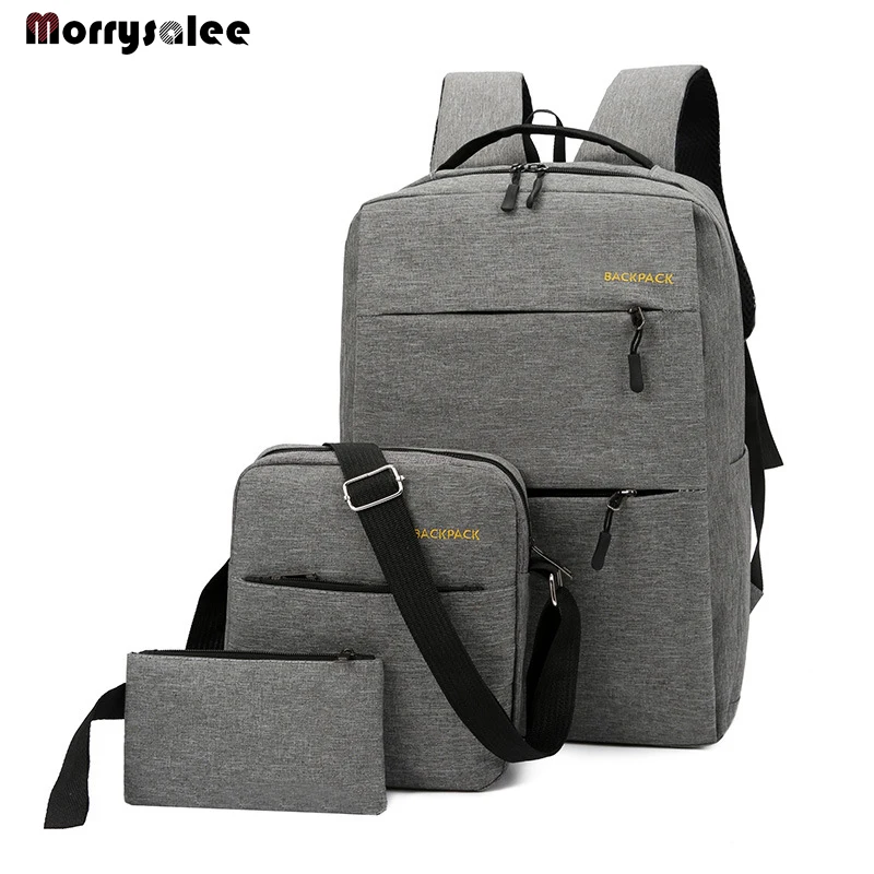 Мужской брендовый Рюкзак 15,6 дюймов для ноутбука Mochila, мужской водонепроницаемый рюкзак, школьный рюкзак, 3 шт
