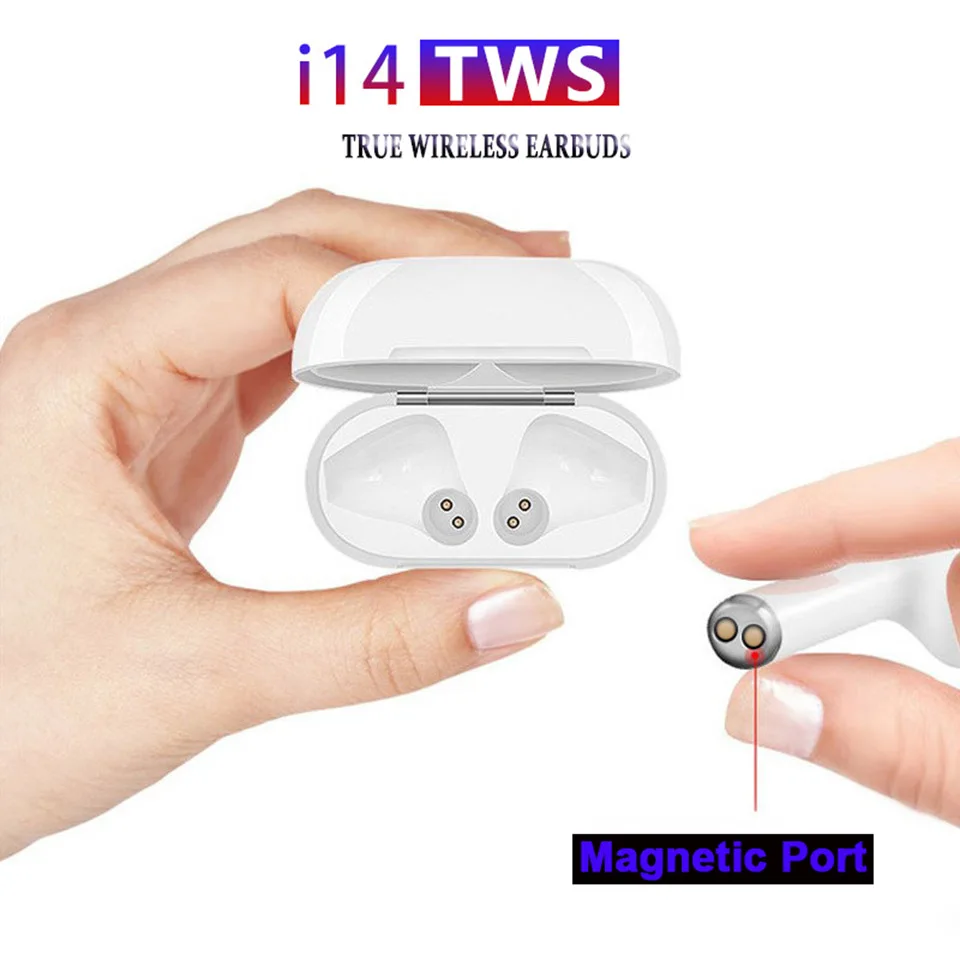 NewI14 TWS беспроводные Bluetooth наушники с сенсорным управлением, наушники с 3D басами, Спортивная гарнитура для iPhone, Android, Xiaomi, huawei, samsung