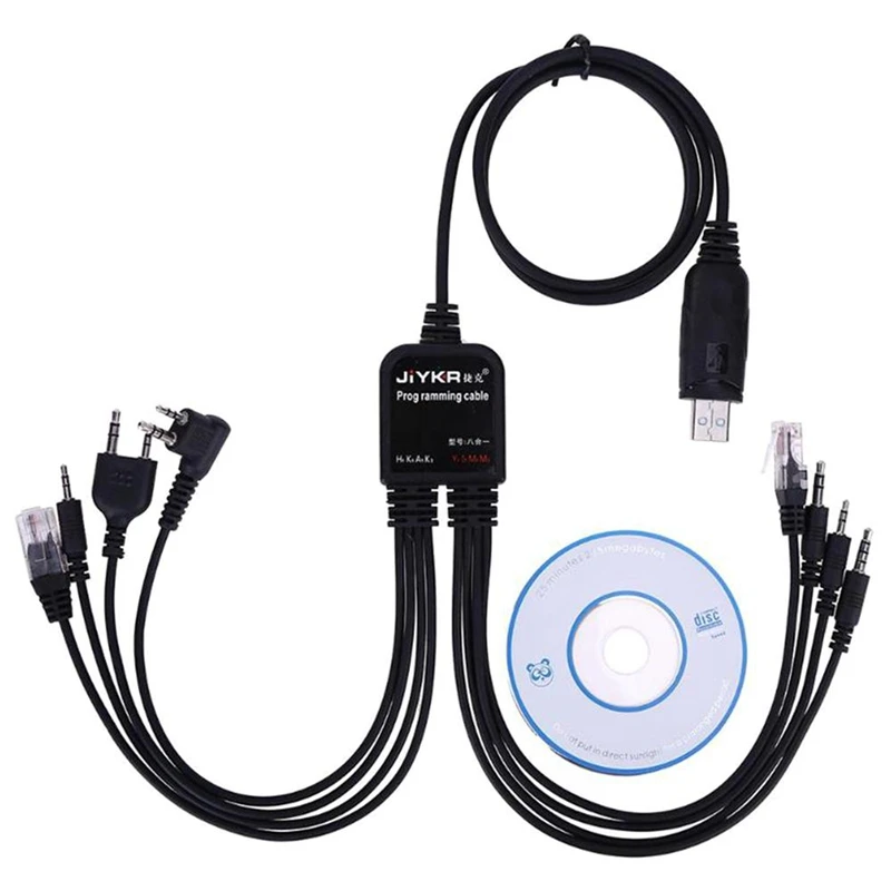 

Hot TTKK Intercom 8 in 1 USB Programming Cablefor Baofeng for Motorola Kenwood Tyt Qyt Multiple Radios 1./4.26 Ft